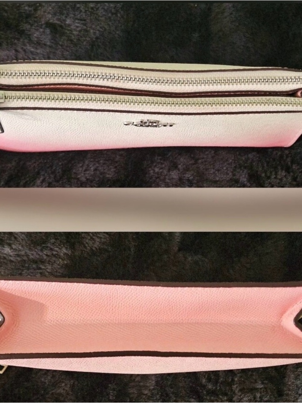 COACH Double Zip Large Pink Ombre Leather Clutch Wristlet w/ Hang Tag Fits Phone - Picture 5 of 8